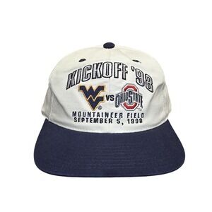 VTG 90s West Virginia Mountaineers Vs OSU Hat Cap Snap Back OS Pro Player NCAA